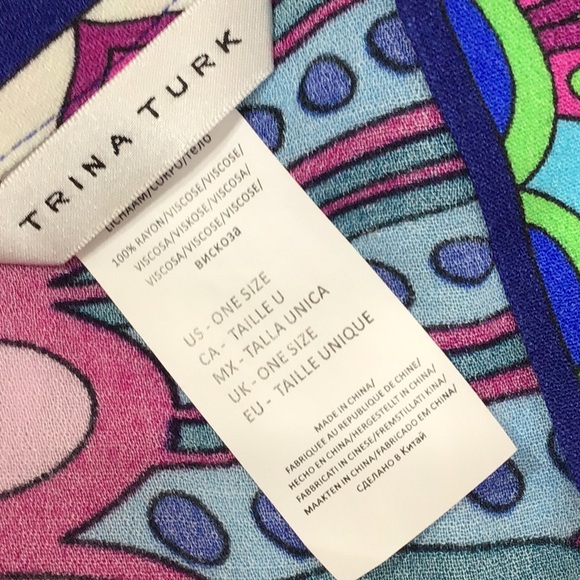 Trina Turk Multicolor Floral Kimono Paradise Plume OS - Picture 6 of 8